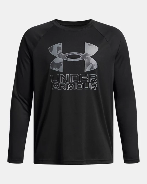 UA Tech Big Logo Print Fill Boys Long Sleeve (Extended Size)