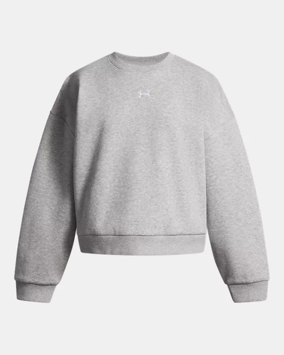 UA Rival Fleece Girls Oversized Crew - Image 4
