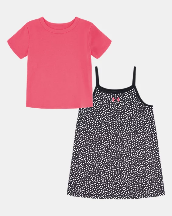 UA Dots Toddler Girls Baby T Dress Set - Image 2