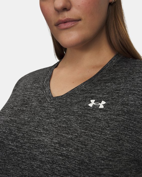UA Tech Twist Womens V-Neck Short Sleeve - Image 3