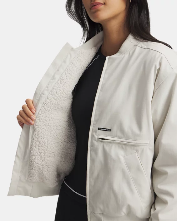 UA Expanse Fleece-Lined Womens Bomber Jacket - Image 3