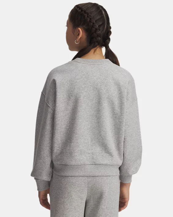 UA Rival Fleece Girls Oversized Crew - Image 2